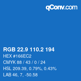 Color code: RGB 22.9 110.2 194 | qconv.com