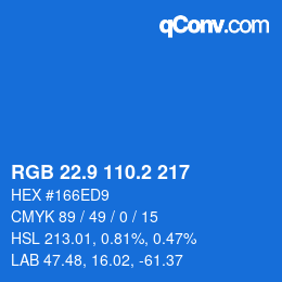 Color code: RGB 22.9 110.2 217 | qconv.com