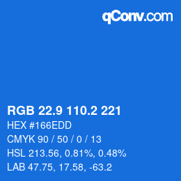 カラーコード: RGB 22.9 110.2 221 | qconv.com