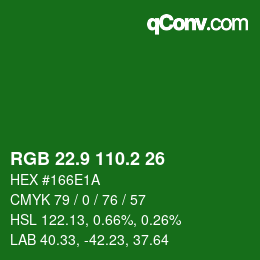 カラーコード: RGB 22.9 110.2 26 | qconv.com