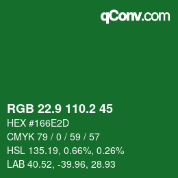 カラーコード: RGB 22.9 110.2 45 | qconv.com
