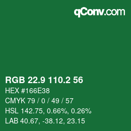 カラーコード: RGB 22.9 110.2 56 | qconv.com