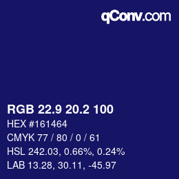カラーコード: RGB 22.9 20.2 100 | qconv.com