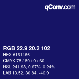 カラーコード: RGB 22.9 20.2 102 | qconv.com