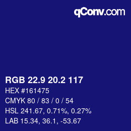 カラーコード: RGB 22.9 20.2 117 | qconv.com