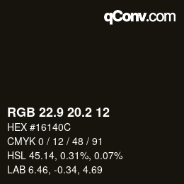 Color code: RGB 22.9 20.2 12 | qconv.com