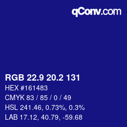 カラーコード: RGB 22.9 20.2 131 | qconv.com