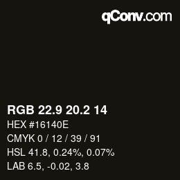 Color code: RGB 22.9 20.2 14 | qconv.com