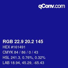 カラーコード: RGB 22.9 20.2 145 | qconv.com