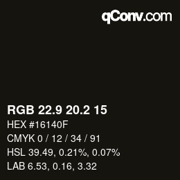 Color code: RGB 22.9 20.2 15 | qconv.com