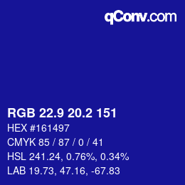 カラーコード: RGB 22.9 20.2 151 | qconv.com
