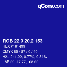 カラーコード: RGB 22.9 20.2 153 | qconv.com