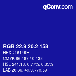 カラーコード: RGB 22.9 20.2 158 | qconv.com