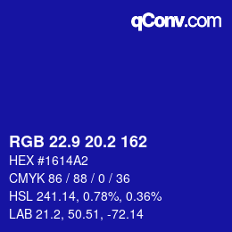 カラーコード: RGB 22.9 20.2 162 | qconv.com