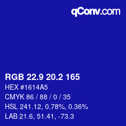 カラーコード: RGB 22.9 20.2 165 | qconv.com