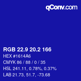 カラーコード: RGB 22.9 20.2 166 | qconv.com