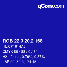 カラーコード: RGB 22.9 20.2 168 | qconv.com