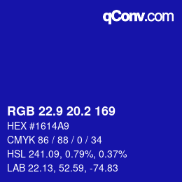 カラーコード: RGB 22.9 20.2 169 | qconv.com