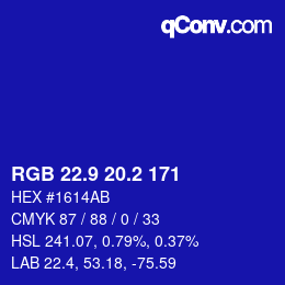カラーコード: RGB 22.9 20.2 171 | qconv.com