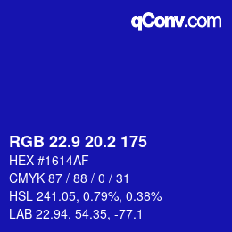 カラーコード: RGB 22.9 20.2 175 | qconv.com