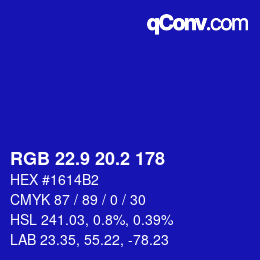 カラーコード: RGB 22.9 20.2 178 | qconv.com