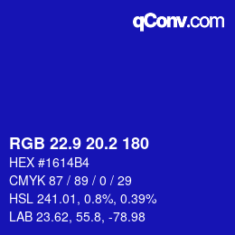 カラーコード: RGB 22.9 20.2 180 | qconv.com
