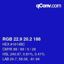 カラーコード: RGB 22.9 20.2 188 | qconv.com