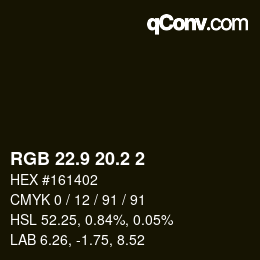 Color code: RGB 22.9 20.2 2 | qconv.com