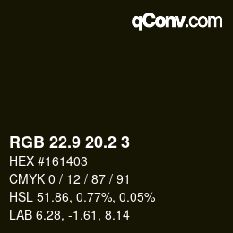 カラーコード: RGB 22.9 20.2 3 | qconv.com