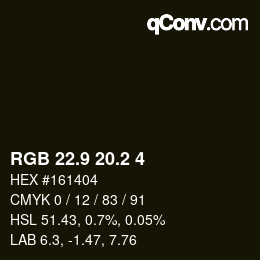 Color code: RGB 22.9 20.2 4 | qconv.com