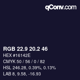 Color code: RGB 22.9 20.2 46 | qconv.com