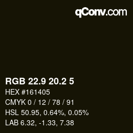 Color code: RGB 22.9 20.2 5 | qconv.com