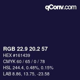 カラーコード: RGB 22.9 20.2 57 | qconv.com