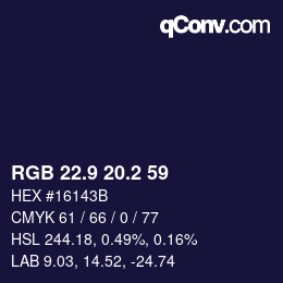 Color code: RGB 22.9 20.2 59 | qconv.com