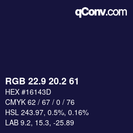 Color code: RGB 22.9 20.2 61 | qconv.com