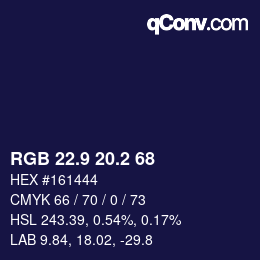 Color code: RGB 22.9 20.2 68 | qconv.com