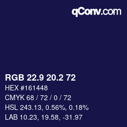 カラーコード: RGB 22.9 20.2 72 | qconv.com