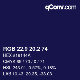 カラーコード: RGB 22.9 20.2 74 | qconv.com