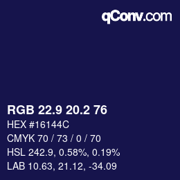 Color code: RGB 22.9 20.2 76 | qconv.com
