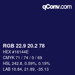 カラーコード: RGB 22.9 20.2 78 | qconv.com