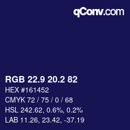 カラーコード: RGB 22.9 20.2 82 | qconv.com