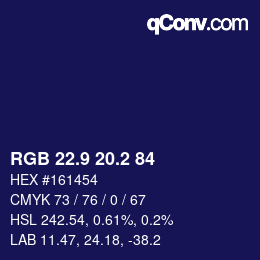 カラーコード: RGB 22.9 20.2 84 | qconv.com