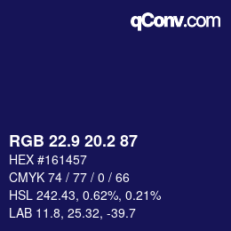 カラーコード: RGB 22.9 20.2 87 | qconv.com