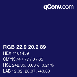 カラーコード: RGB 22.9 20.2 89 | qconv.com