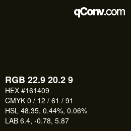 カラーコード: RGB 22.9 20.2 9 | qconv.com