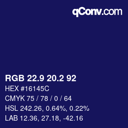 カラーコード: RGB 22.9 20.2 92 | qconv.com
