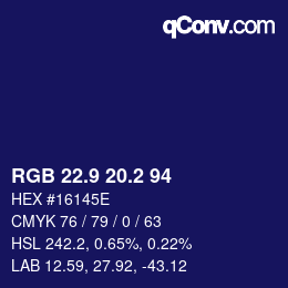 カラーコード: RGB 22.9 20.2 94 | qconv.com