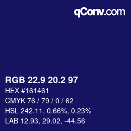 カラーコード: RGB 22.9 20.2 97 | qconv.com