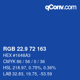 カラーコード: RGB 22.9 72 163 | qconv.com