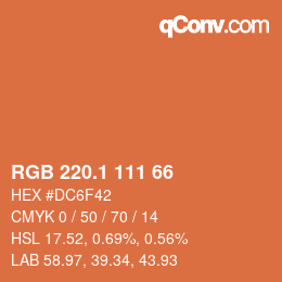 カラーコード: RGB 220.1 111 66 | qconv.com